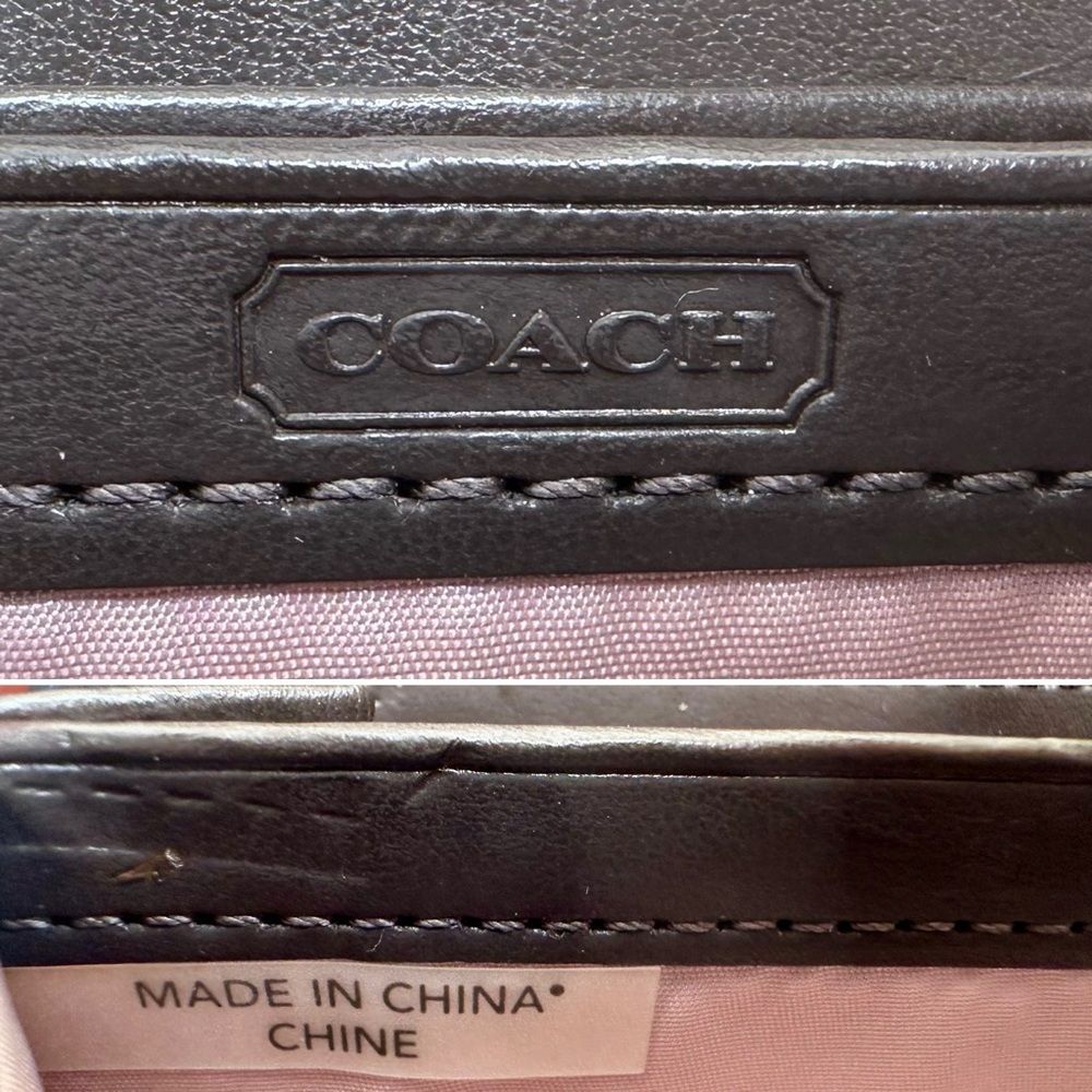 Coach Ashley Dotted OP Art Zip Around Wallet F48051 Brown Bronze Preppy NWT - Picture 7 of 12